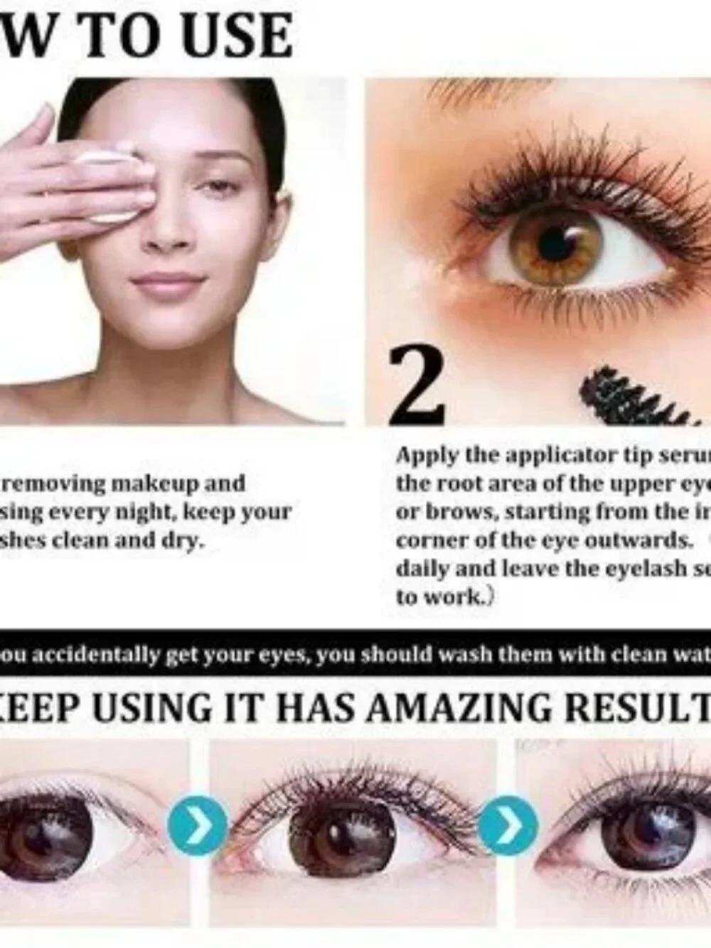 Eyebrows Natural Thick Slender Curl Curl Moist Natural Castor Oil